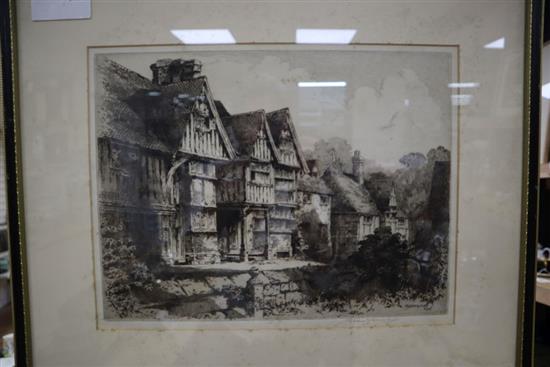 Albany E Howarth (1872-1936), two etchings, Views of 17th century houses, Chiddingstone, Kent and Rye, Sussex, signed in pencil, 23 x 3